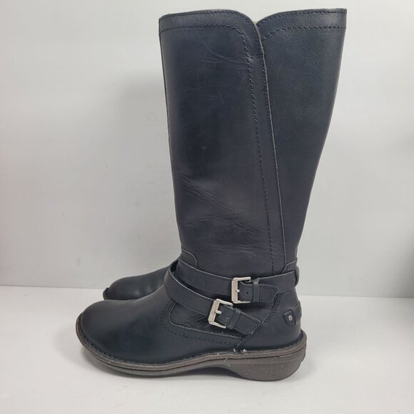 UGG Women’s Rosen Black Leather Tall Zip Up Boots S/N1008210 US Size 6 - Picture 2 of 12